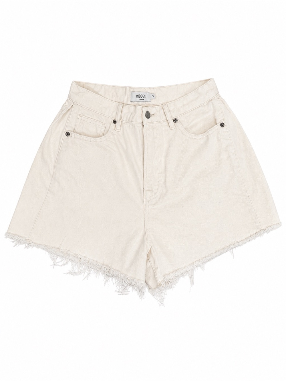 Hidden Cream Raw Hem Denim Shorts – Size S / NWOT